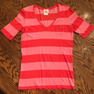 Lacoste Striped Polo Size 40